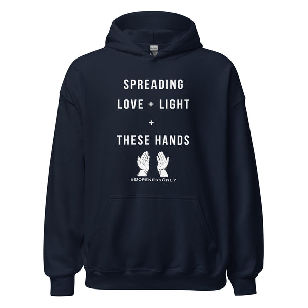 Love Light + Hands Unisex Hoodie